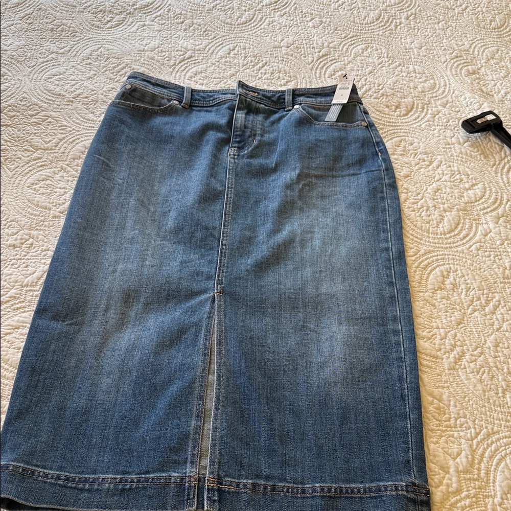 Talbots Classic Blue Denim Pencil Skirt
